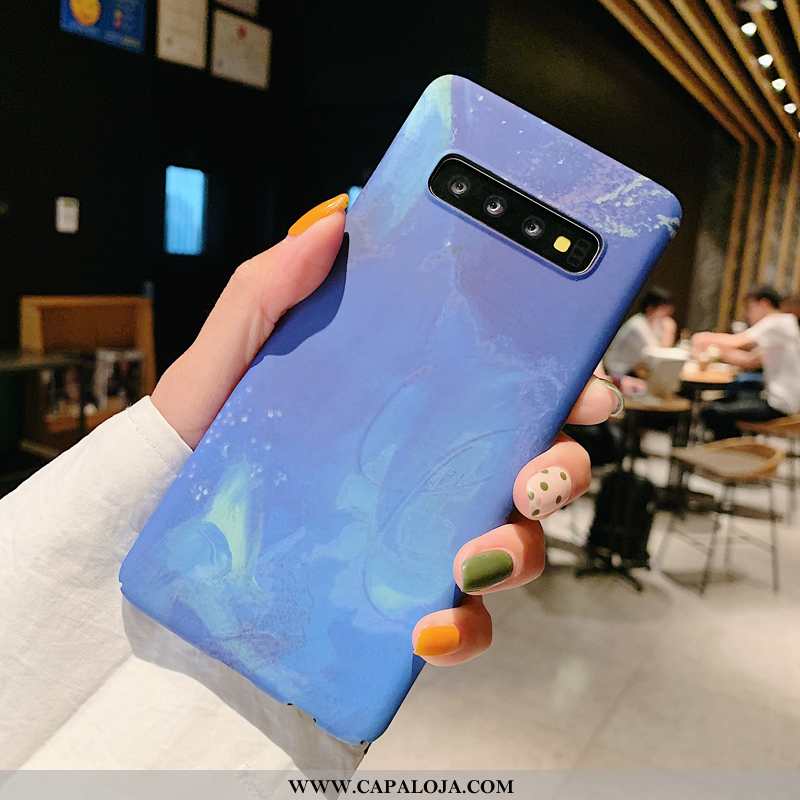 Capas Samsung Galaxy S10+ Protetoras Masculino Simples Completa Azul, Capa Samsung Galaxy S10+ Fosco