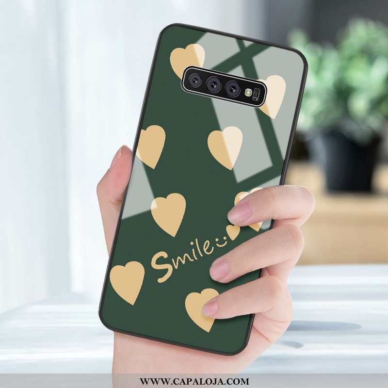 Capas Samsung Galaxy S10+ Protetoras Vermelha Feminino Telemóvel Verde, Capa Samsung Galaxy S10+ Sil