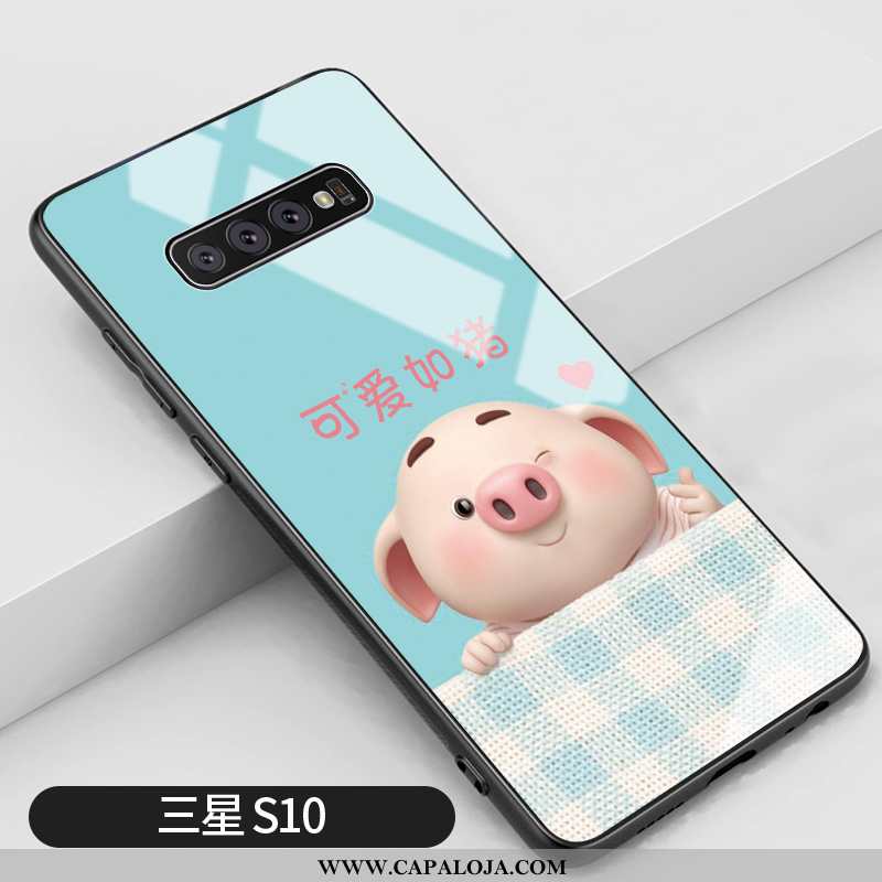 Capas Samsung Galaxy S10 Silicone Malha Resistente Tendencia Azul, Capa Samsung Galaxy S10 Vidro Onl