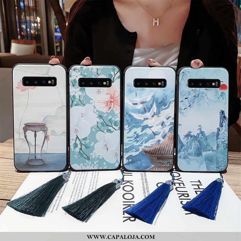 Capas Samsung Galaxy S10+ Silicone Super Antiqueda Azul, Capa Samsung Galaxy S10+ Vintage Baratos