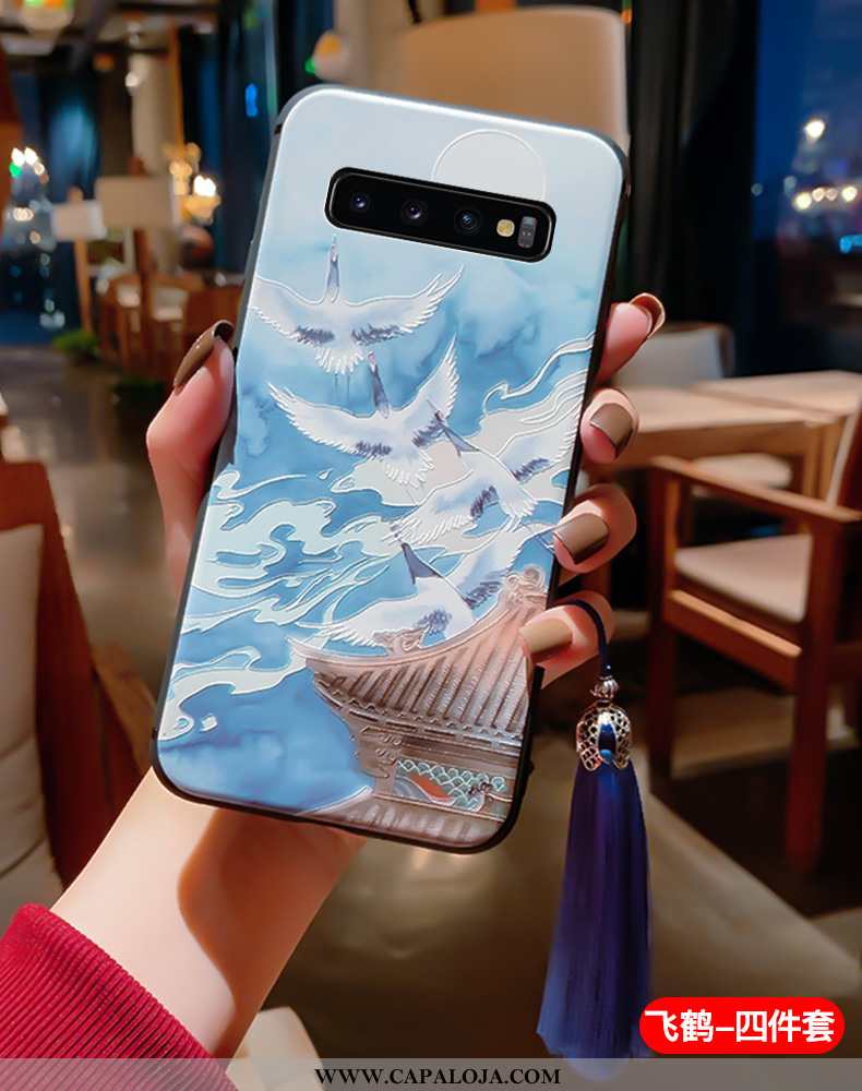 Capas Samsung Galaxy S10+ Silicone Super Antiqueda Azul, Capa Samsung Galaxy S10+ Vintage Baratos