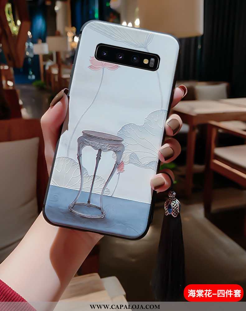 Capas Samsung Galaxy S10+ Silicone Super Antiqueda Azul, Capa Samsung Galaxy S10+ Vintage Baratos