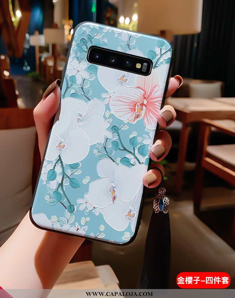 Capas Samsung Galaxy S10+ Silicone Super Antiqueda Azul, Capa Samsung Galaxy S10+ Vintage Baratos