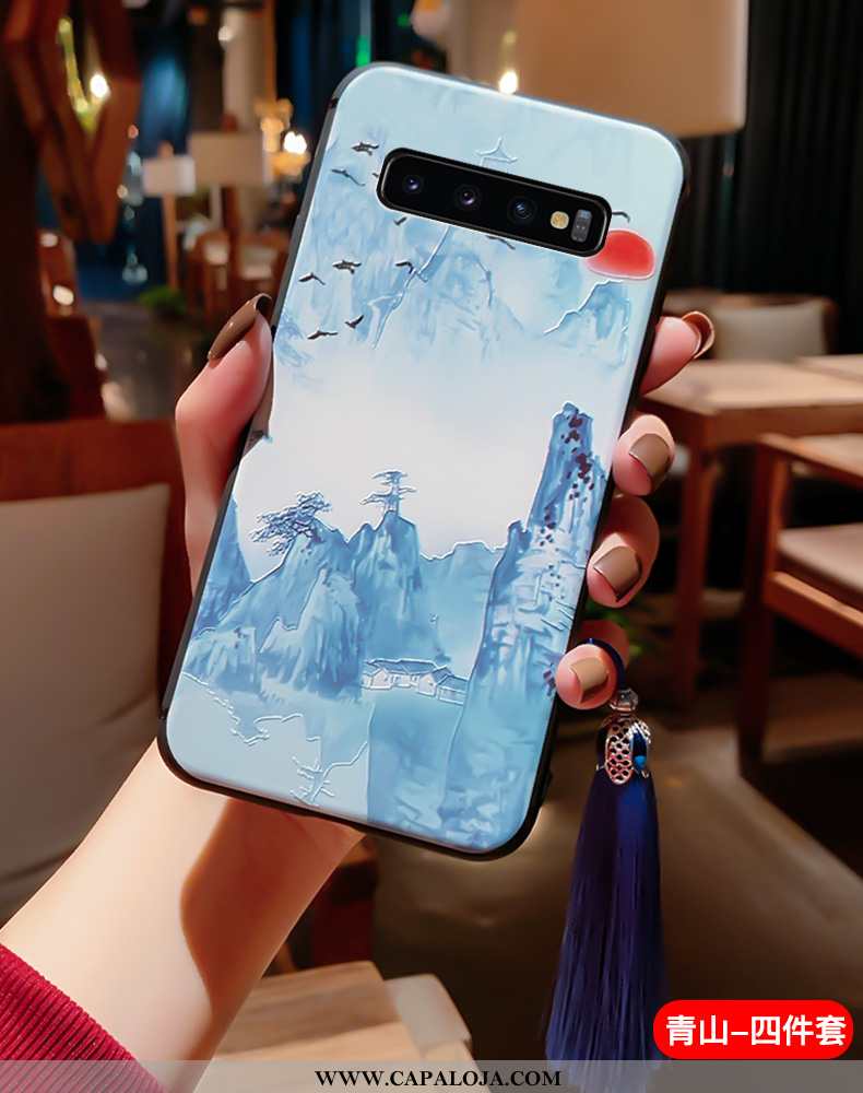 Capas Samsung Galaxy S10+ Silicone Super Antiqueda Azul, Capa Samsung Galaxy S10+ Vintage Baratos