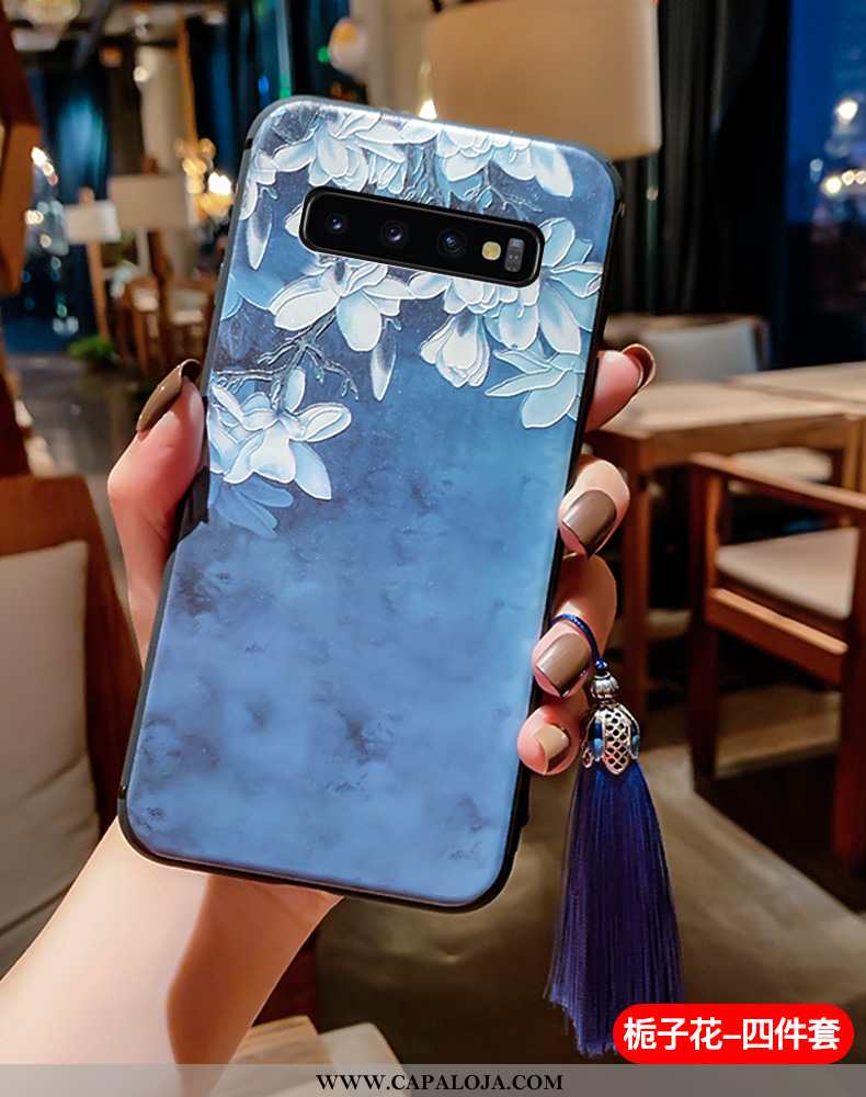 Capas Samsung Galaxy S10+ Silicone Super Antiqueda Azul, Capa Samsung Galaxy S10+ Vintage Baratos