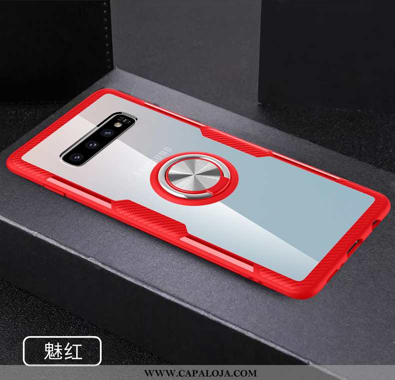 Capas Samsung Galaxy S10+ Super Silicone Novas Telemóvel Vermelho, Capa Samsung Galaxy S10+ Protetor