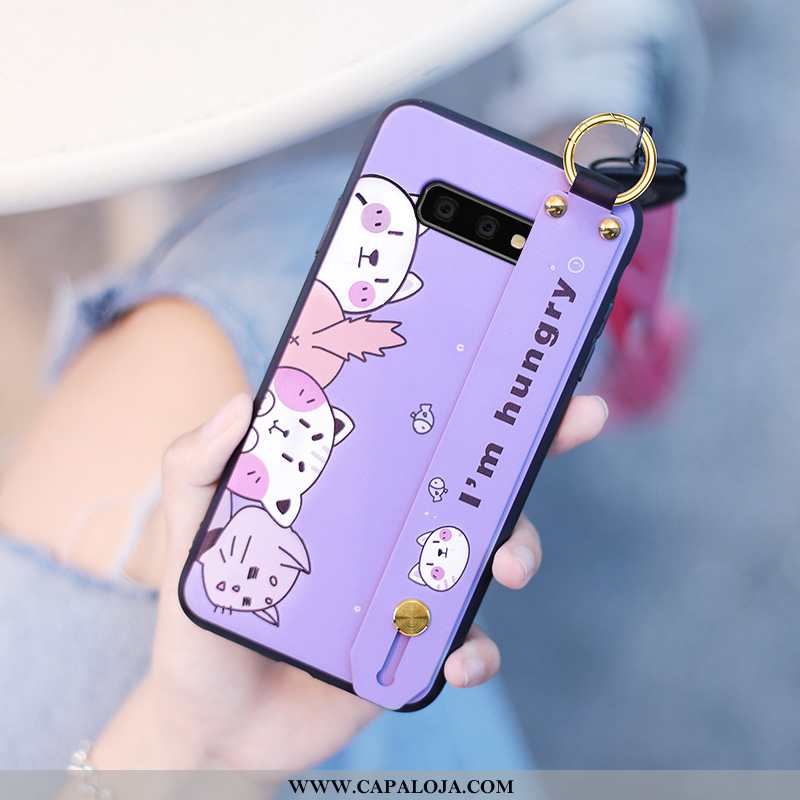 Capas Samsung Galaxy S10e Desenho Animado Wrisband Cases Preto, Capa Samsung Galaxy S10e Tendencia C