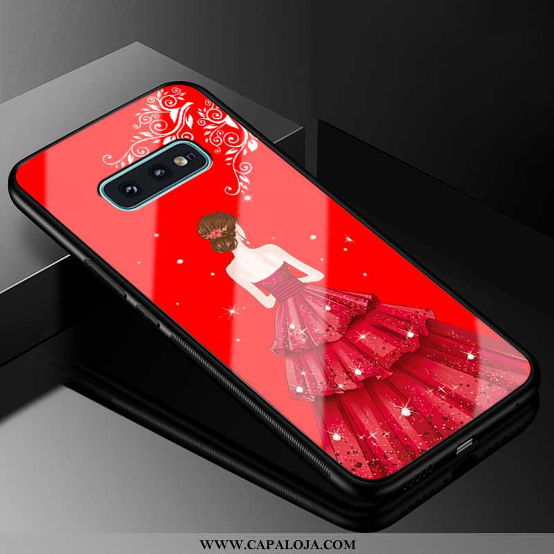 Capas Samsung Galaxy S10e Silicone Feminino Moda Tampa Vermelho, Capa Samsung Galaxy S10e Vidro Bara