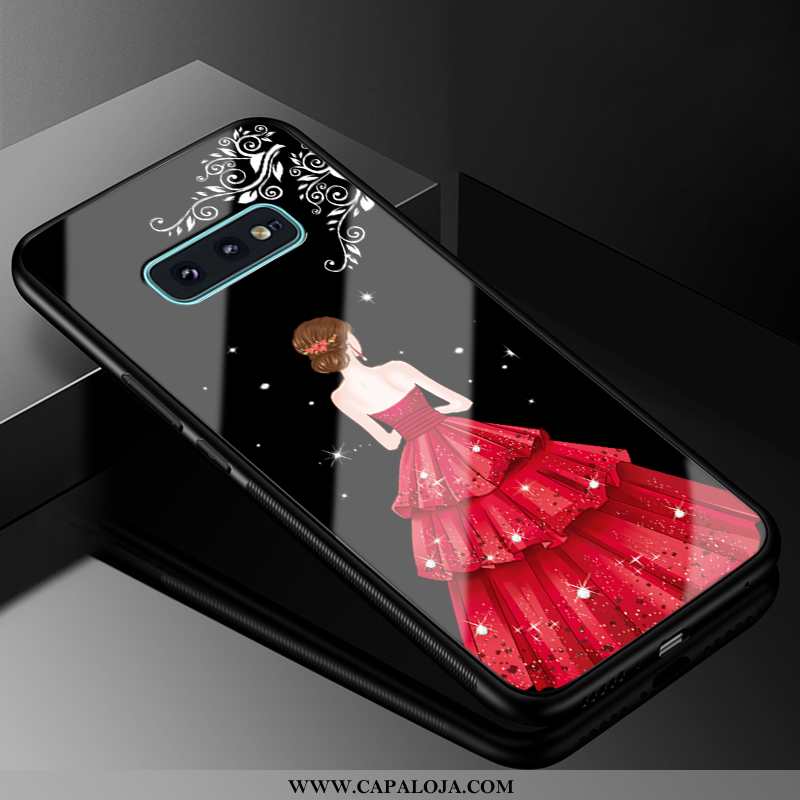 Capas Samsung Galaxy S10e Silicone Feminino Moda Tampa Vermelho, Capa Samsung Galaxy S10e Vidro Bara