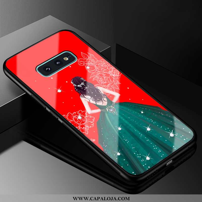 Capas Samsung Galaxy S10e Silicone Feminino Moda Tampa Vermelho, Capa Samsung Galaxy S10e Vidro Bara