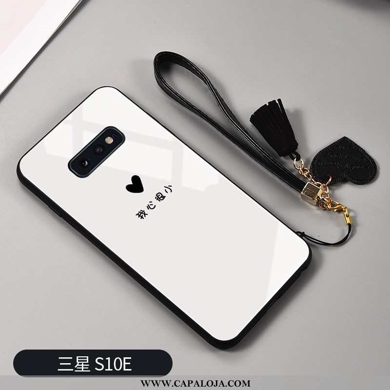 Capas Samsung Galaxy S10e Silicone Personalizado Telemóvel Claro Preto, Capa Samsung Galaxy S10e Vid