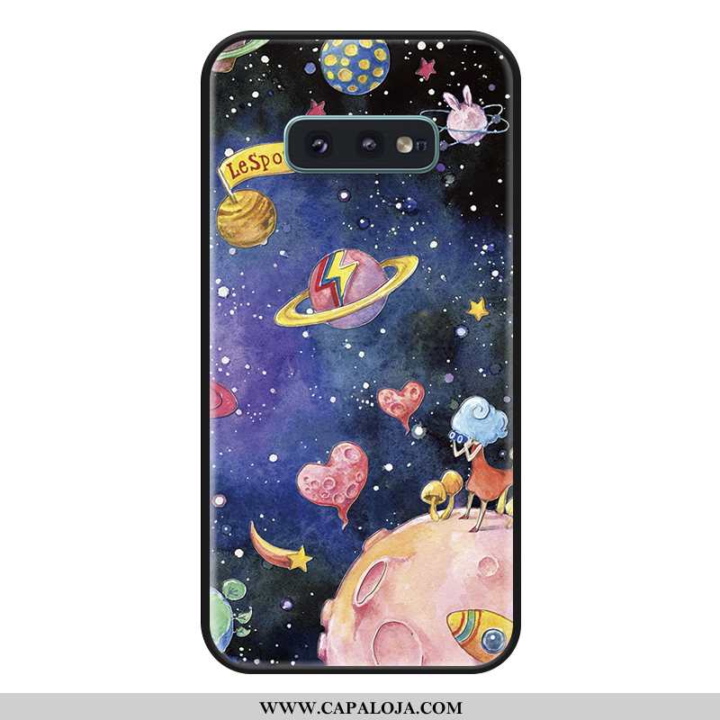 Capas Samsung Galaxy S10e Silicone Telemóvel Masculino Colorido Preto, Capa Samsung Galaxy S10e Anti