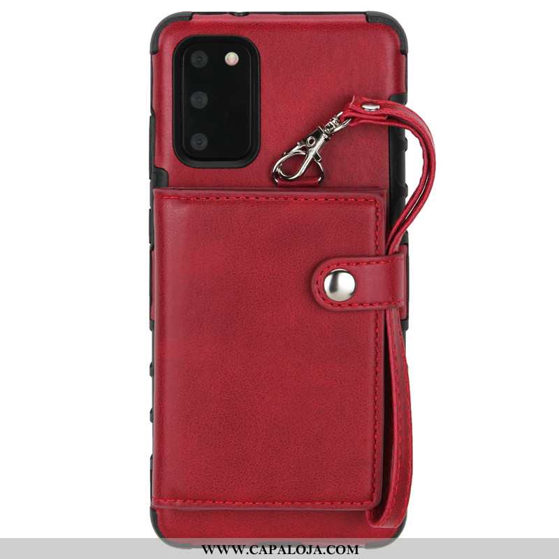 Capas Samsung Galaxy S20 Cordao Couro Cases Telemóvel Vermelho, Capa Samsung Galaxy S20 Criativas Ve