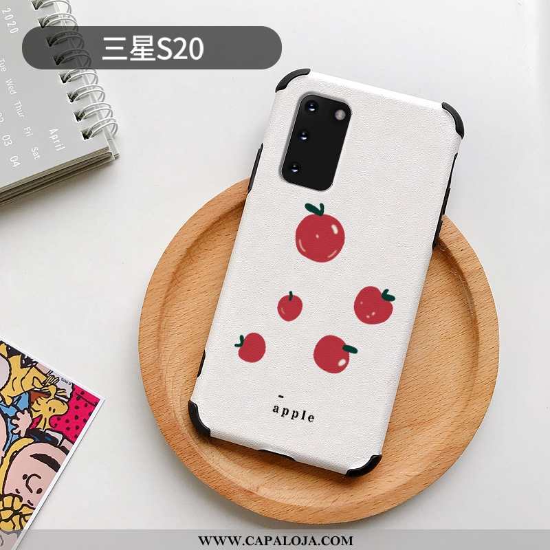 Capas Samsung Galaxy S20 Protetoras Novas Vermelha Couro Branco, Capa Samsung Galaxy S20 Silicone Ba