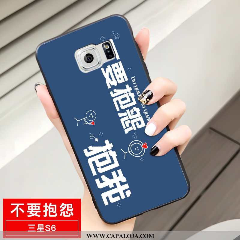 Capas Samsung Galaxy S6 Criativas Azul Fosco Tendencia, Capa Samsung Galaxy S6 Desenho Animado Promo