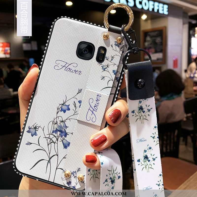 Capas Samsung Galaxy S6 Edge Cordao Protetoras Silicone Novas Azul, Capa Samsung Galaxy S6 Edge Tend