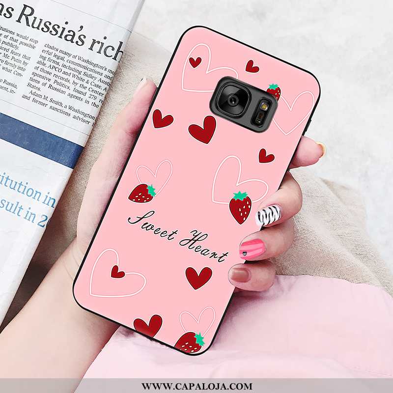 Capas Samsung Galaxy S6 Soft Rosa Silicone Pintado, Capa Samsung Galaxy S6 Protetoras Venda