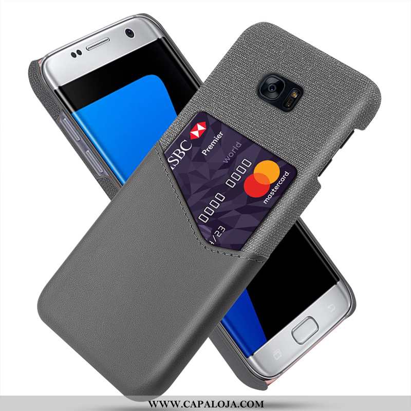 Capas Samsung Galaxy S7 Couro Cases Telemóvel Azul Escuro, Capa Samsung Galaxy S7 Protetoras Promoçã