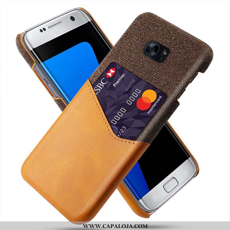 Capas Samsung Galaxy S7 Couro Cases Telemóvel Azul Escuro, Capa Samsung Galaxy S7 Protetoras Promoçã