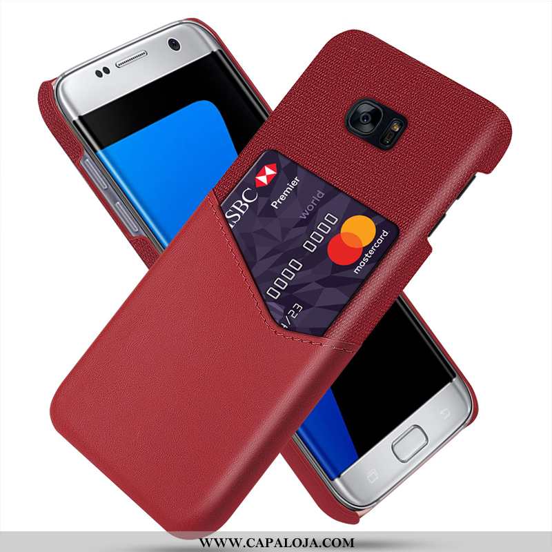 Capas Samsung Galaxy S7 Couro Cases Telemóvel Azul Escuro, Capa Samsung Galaxy S7 Protetoras Promoçã