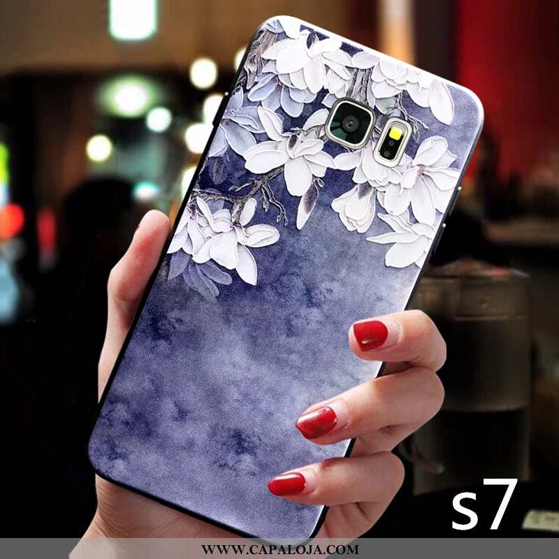 Capas Samsung Galaxy S7 Criativas Malha Cases Antiqueda Azul, Capa Samsung Galaxy S7 Tendencia Onlin