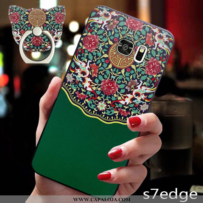 Capas Samsung Galaxy S7 Edge Personalizada Verde Protetoras, Capa Samsung Galaxy S7 Edge Criativas B