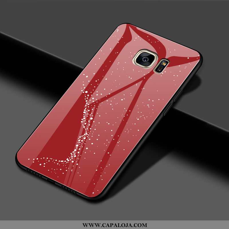 Capas Samsung Galaxy S7 Edge Vidro Cases Desenho Animado Criativas Vermelho, Capa Samsung Galaxy S7 