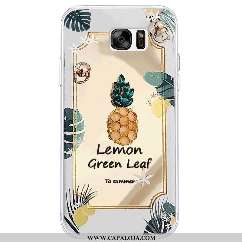 Capas Samsung Galaxy S7 Estiloso Telemóvel Feminino, Capa Samsung Galaxy S7 Dourado Comprar