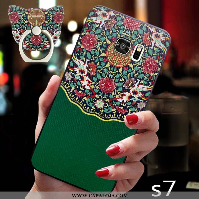 Capas Samsung Galaxy S7 Protetoras Cases Cordao Frente Verde, Capa Samsung Galaxy S7 Silicone Barato