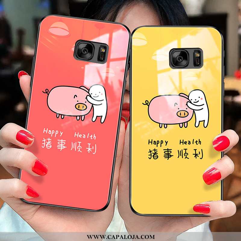 Capas Samsung Galaxy S7 Vidro Masculino Cases Feminino Amarelo, Capa Samsung Galaxy S7 Personalizado