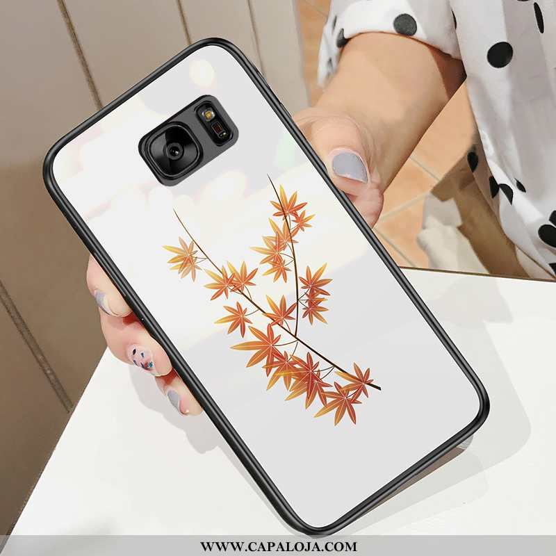 Capas Samsung Galaxy S7 Vidro Telemóvel Branco Novas, Capa Samsung Galaxy S7 Tendencia Barato