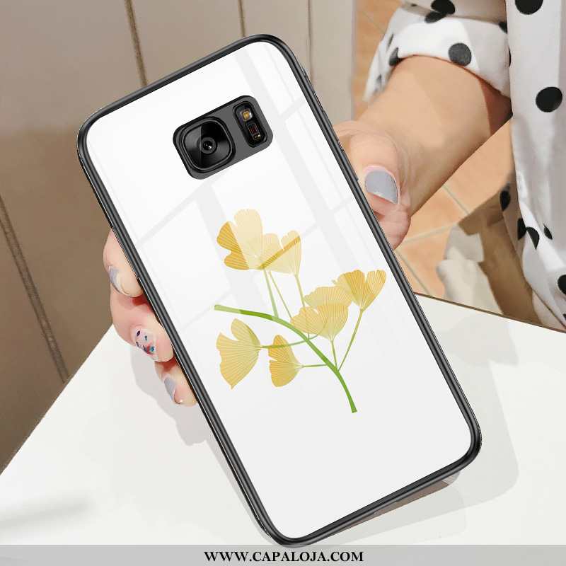 Capas Samsung Galaxy S7 Vidro Telemóvel Branco Novas, Capa Samsung Galaxy S7 Tendencia Barato