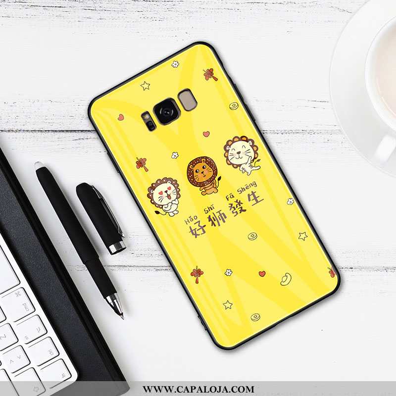 Capas Samsung Galaxy S8+ Bonitos Casal Cases Desenho Animado Amarelo, Capa Samsung Galaxy S8+ Tenden