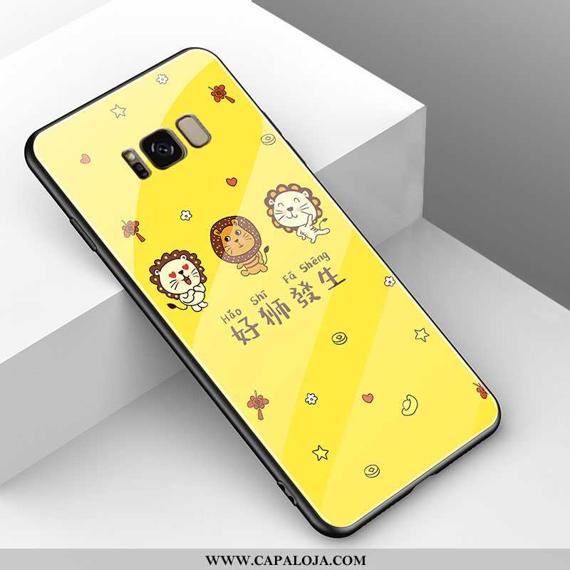 Capas Samsung Galaxy S8+ Bonitos Casal Cases Desenho Animado Amarelo, Capa Samsung Galaxy S8+ Tenden