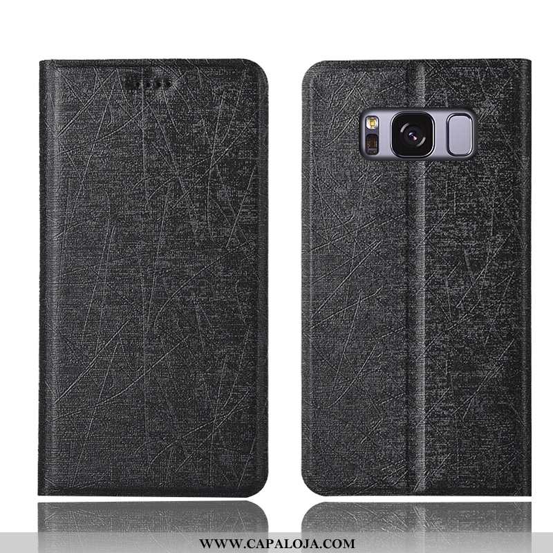 Capas Samsung Galaxy S8+ Couro Antiqueda Cover Telemóvel Preto, Capa Samsung Galaxy S8+ Protetoras C