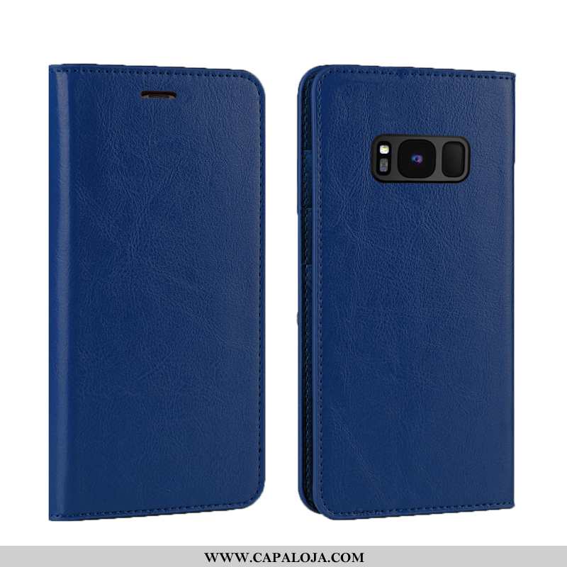 Capas Samsung Galaxy S8+ Couro Genuíno Feminino Frente Minimalista Dourado, Capa Samsung Galaxy S8+ 