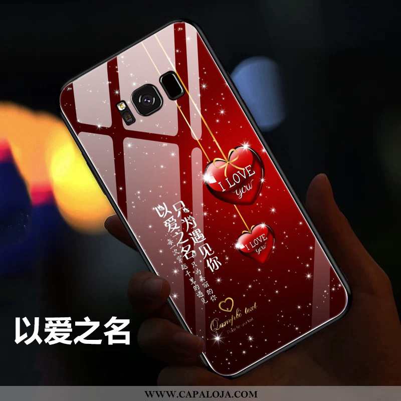 Capas Samsung Galaxy S8 Criativas Completa Personalizado Malha Vermelho, Capa Samsung Galaxy S8 Slim