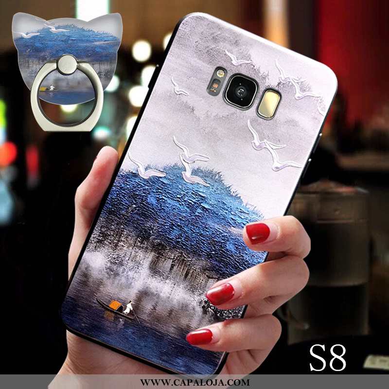 Capas Samsung Galaxy S8 Protetoras Cases Telemóvel Antiqueda Azul, Capa Samsung Galaxy S8 Silicone C