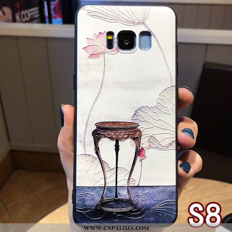 Capas Samsung Galaxy S8 Protetoras Feminino Floral Azul, Capa Samsung Galaxy S8 Cordao Online