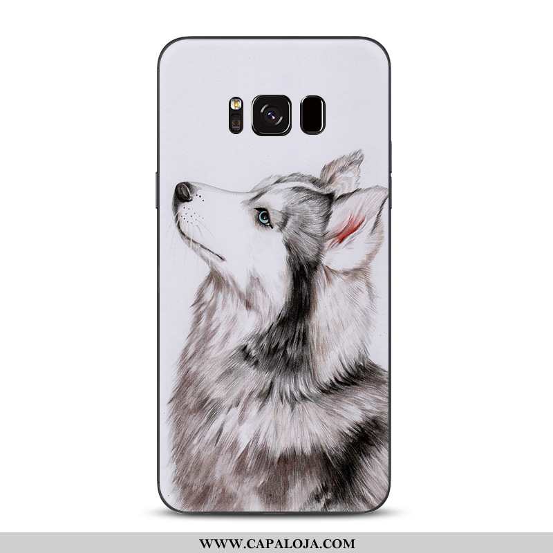 Capas Samsung Galaxy S8 Silicone Feminino Vermelha Animais Cinza, Capa Samsung Galaxy S8 Fofas Promo