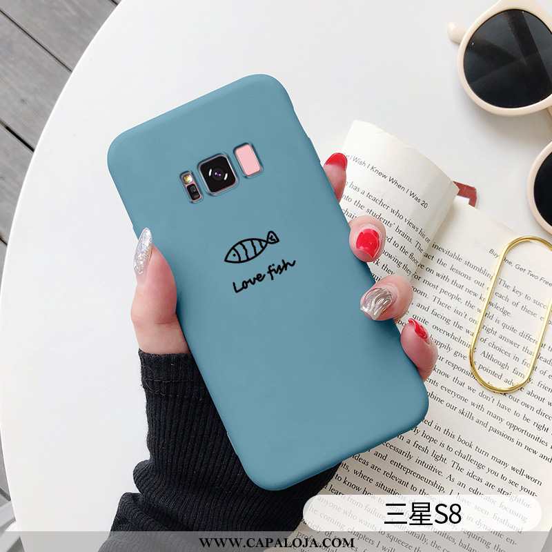 Capas Samsung Galaxy S8 Silicone Fofas Criativas Feminino Azul, Capa Samsung Galaxy S8 Personalizado