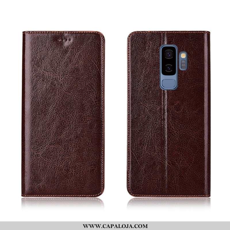 Capas Samsung Galaxy S9+ Couro Genuíno Feminino Nova Caqui, Capa Samsung Galaxy S9+ Couro Comprar