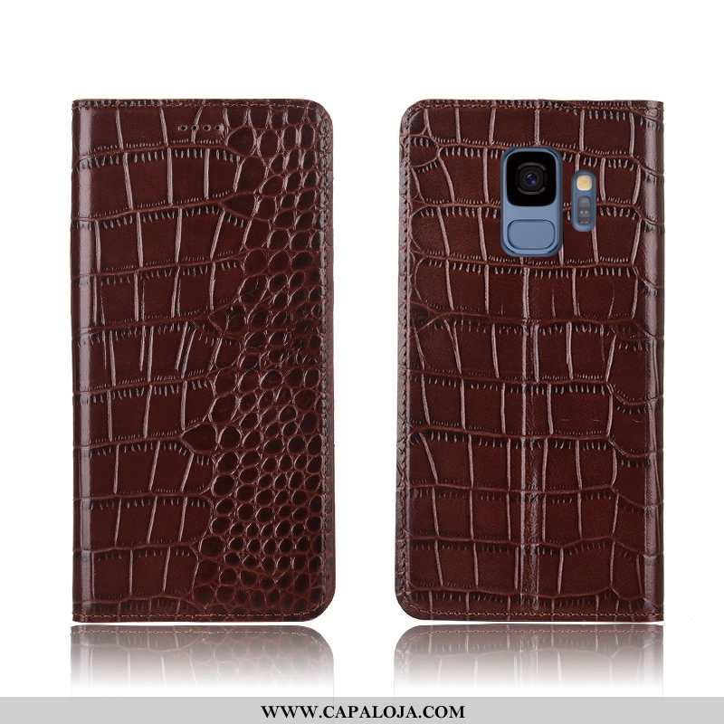 Capas Samsung Galaxy S9 Couro Genuíno Protetoras Completa Masculino Castanho, Capa Samsung Galaxy S9