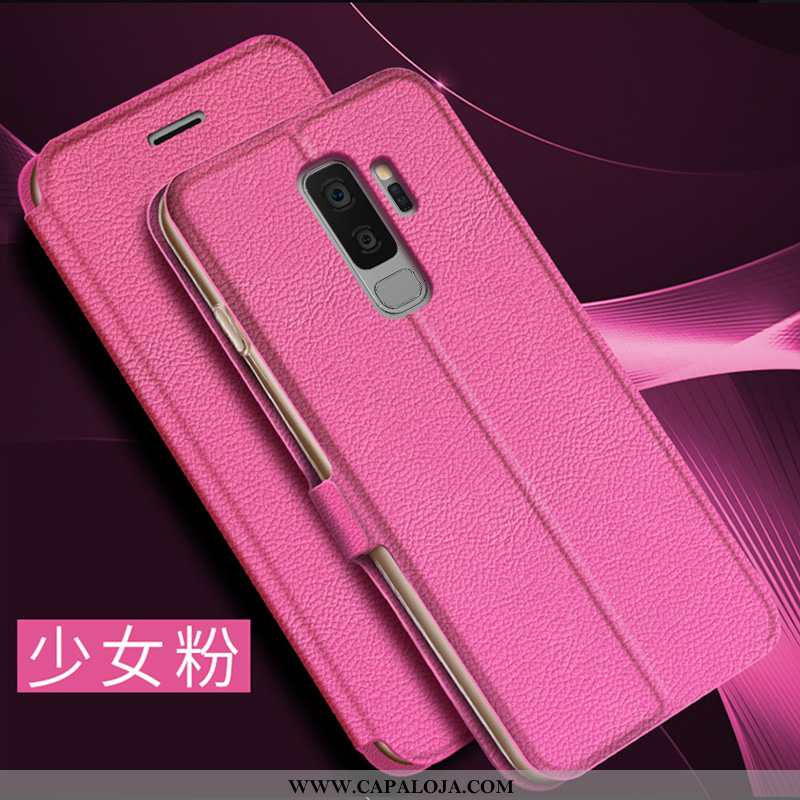 Capas Samsung Galaxy S9+ Couro Simples Cases Rosa, Capa Samsung Galaxy S9+ Protetoras Venda