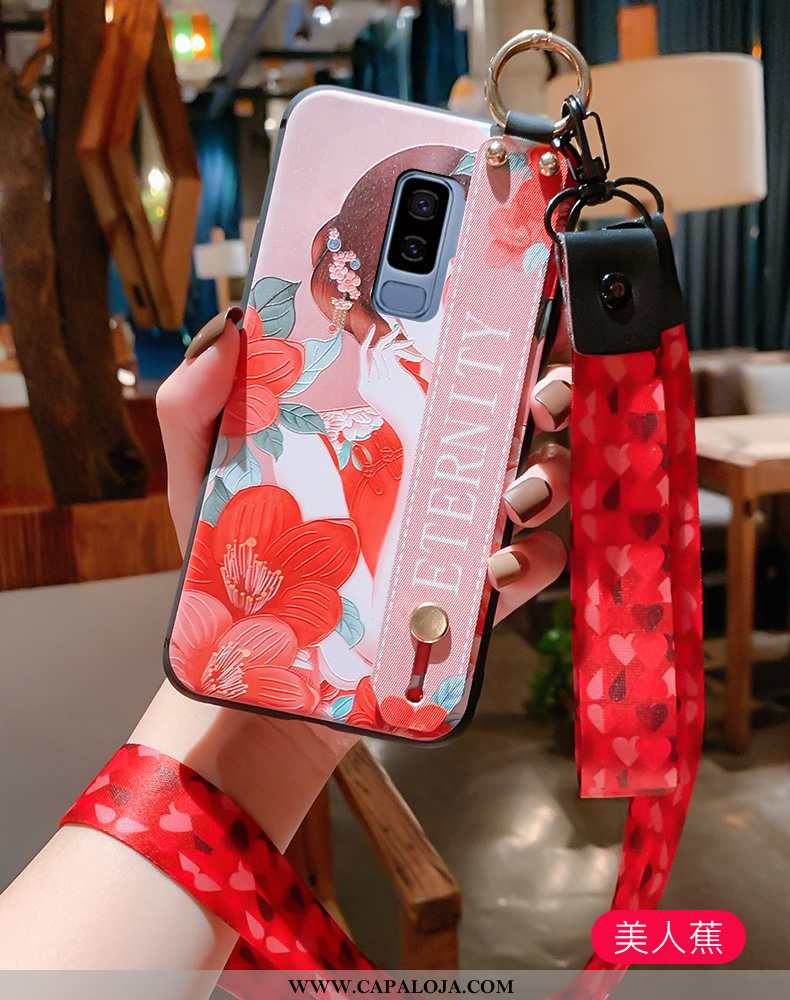 Capas Samsung Galaxy S9+ Protetoras Pu Feminino Retro Vermelho, Capa Samsung Galaxy S9+ Silicone Bar