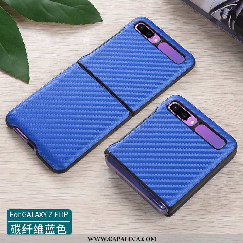 Capas Samsung Z Flip Couro Legitimo Completa Fold Antiqueda Azul, Capa Samsung Z Flip Slim Promoção