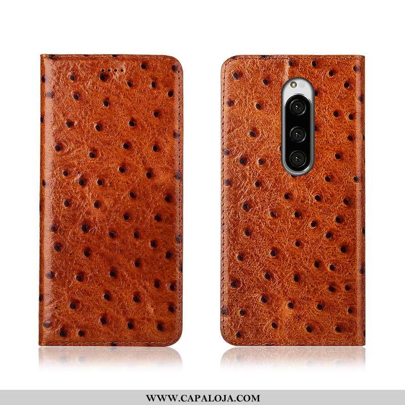 Capas Sony Xperia 1 Fosco Feminino Silicone Cover Castanho, Capa Sony Xperia 1 Couro Legitimo Barato