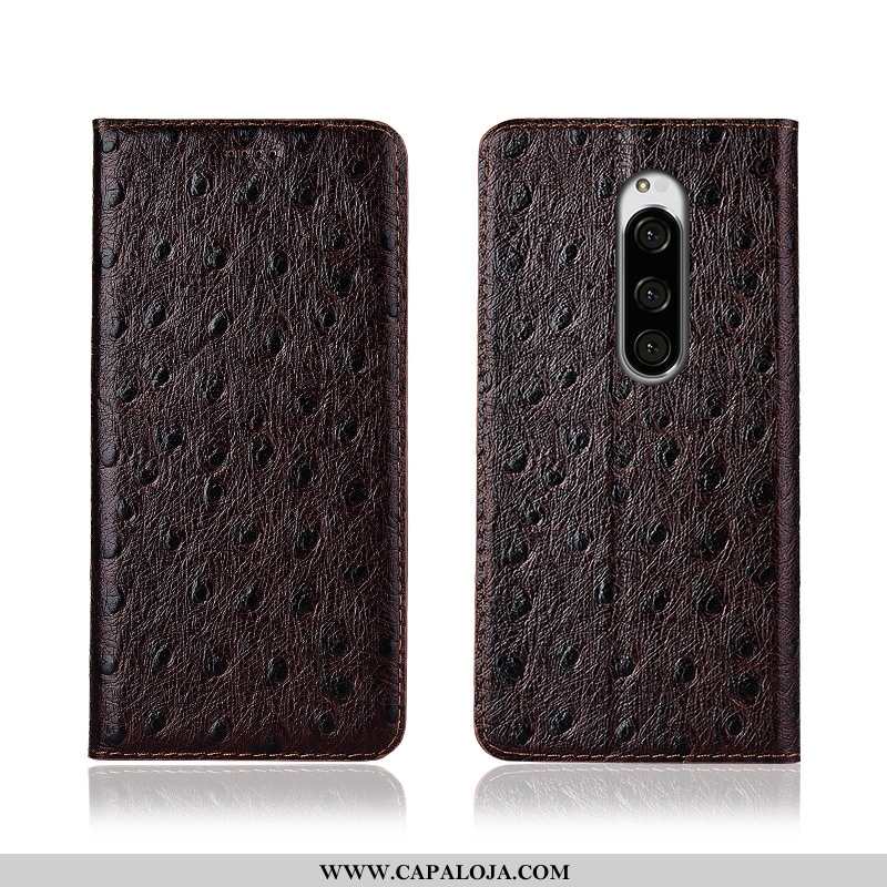 Capas Sony Xperia 1 Fosco Feminino Silicone Cover Castanho, Capa Sony Xperia 1 Couro Legitimo Barato