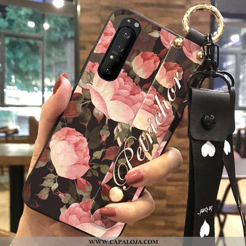 Capas Sony Xperia 1 Ii Criativas Branco Florido Wrisband, Capa Sony Xperia 1 Ii Soft Baratos