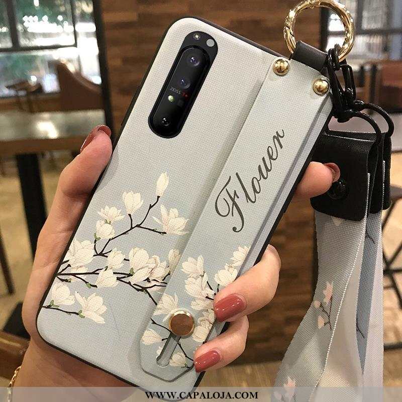 Capas Sony Xperia 1 Ii Criativas Branco Florido Wrisband, Capa Sony Xperia 1 Ii Soft Baratos